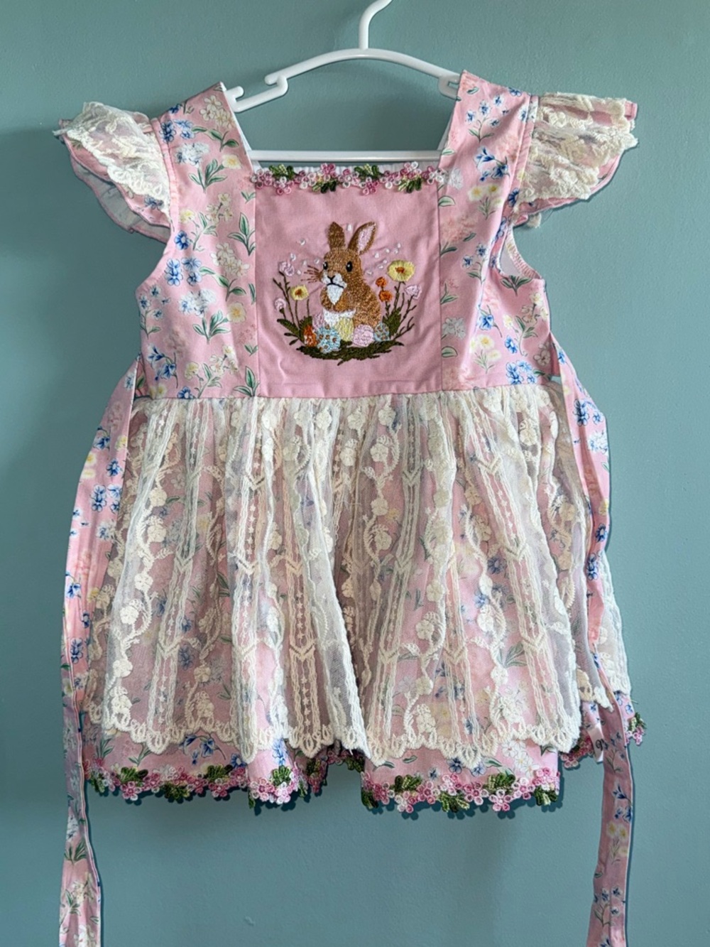 Makena lane bunny embroidered dress
